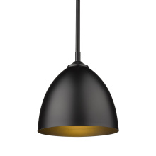 Golden 6956-S BLK-BLK - Yep by Golden Lighting Zoey 1-light 9in Pendant in Matte Black